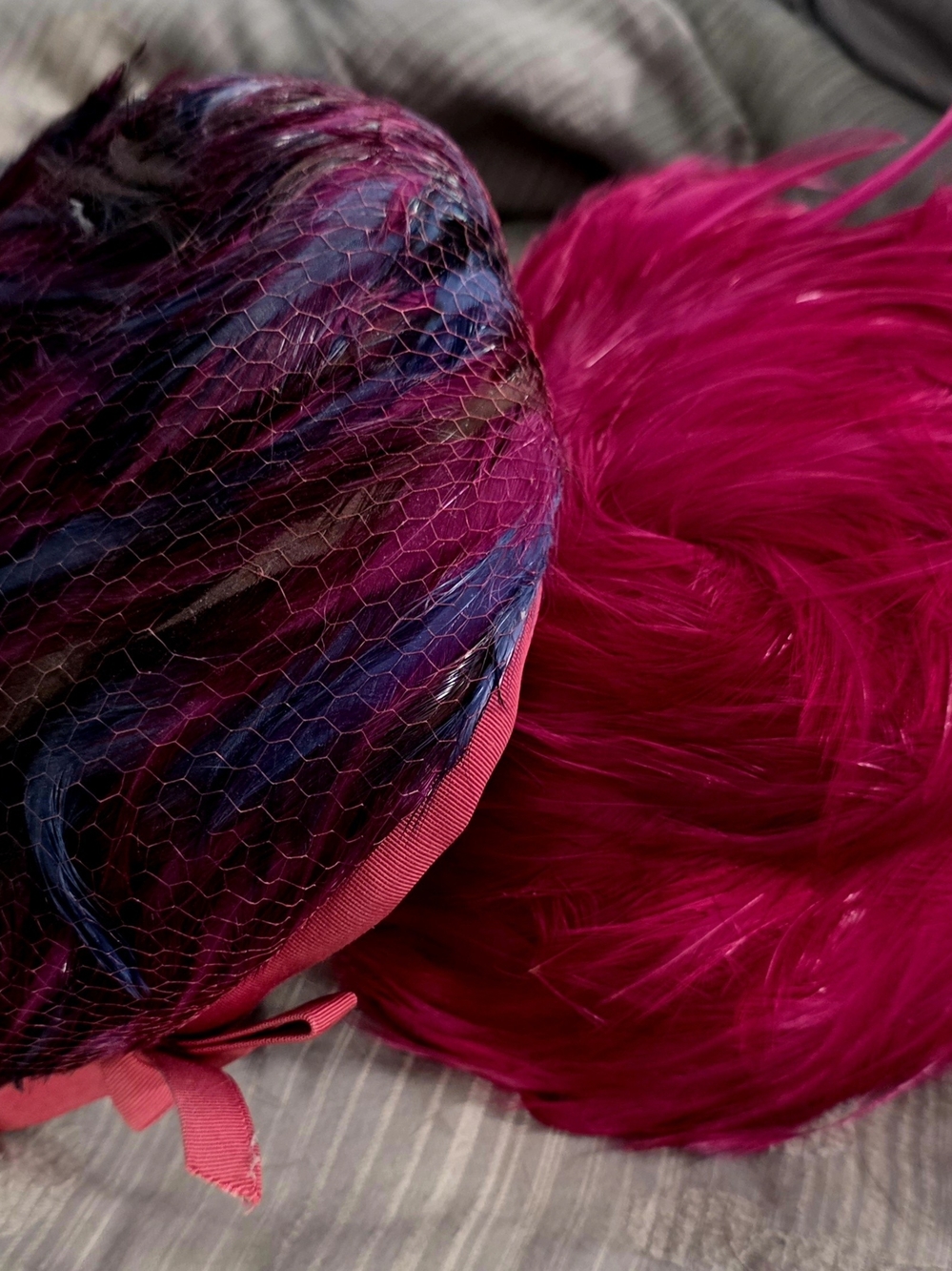 Vintage Magenta/Purple Feathered Hats Amy New York